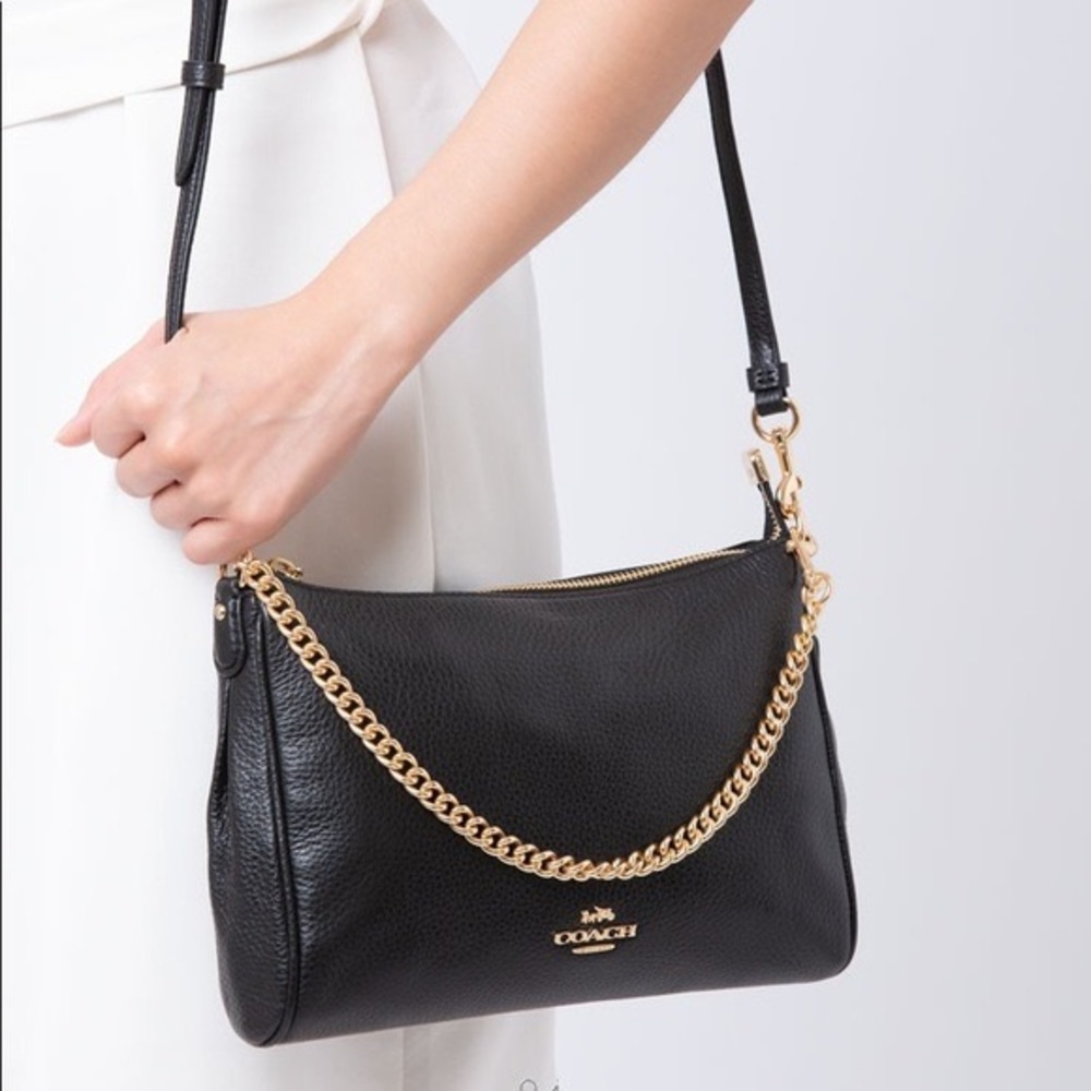 NEVER USED Coach Carrie Crossbody Bag in Black with Gold Hardware - F39206